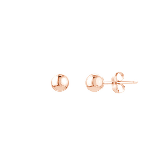 14K Rose Gold 4mm Ball Earrings